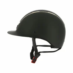 Equithème - Casque d'équitation visière large Glint mat / rose Noir New