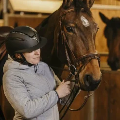 Equithème - Casque d'équitation Agris argenté Noir Clearance