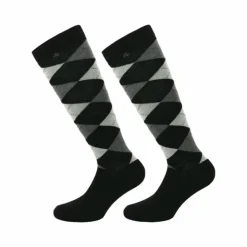 Discount Equithème - Chaussette Argyle noir/gris (x1)