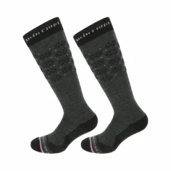 Best Equithème - Chaussette Snow gris chiné/rose (x1)