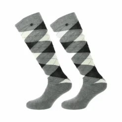 New Equithème - Chaussettes Argyle /écru (x1) Gris