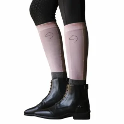 Online Equithème - Chaussettes d'équitation Compet Je t'aime vieux / gris anthracite Rose