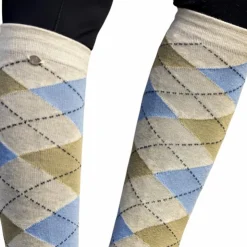 Best Equithème - Chaussettes d'équitation Argyle / bleu ciel Beige