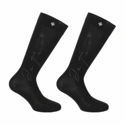 Equithème - Chaussettes d'équitation Cassis Je t'aime (x1) Noir Clearance