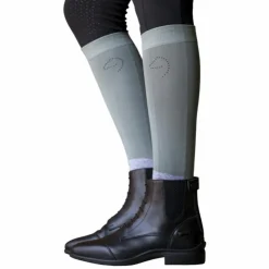 Equithème - Chaussettes d'équitation Compet Je t'aime sauge/ gris Vert Hot