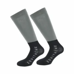 Equithème - Chaussettes d'équitation Compet (x2) Gris Online