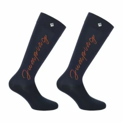 Outlet Equithème - Chaussettes d'équitation Jump / orange (x1) Marine
