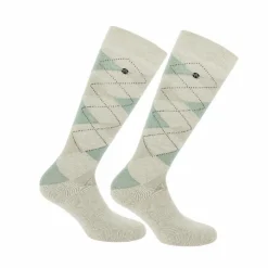 Equithème - Chaussettes Girly beige/ celadon (x1) Sale