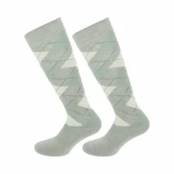 Equithème - Chaussettes Girly gris/ciel (x1) Discount