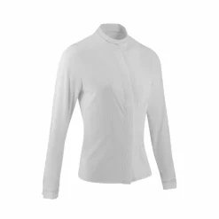 Clearance Equithème - Chemise à manches longues de concours femme Julia he Blanc