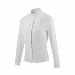 Clearance Equithème - Chemise à manches longues de concours femme Julia he Blanc