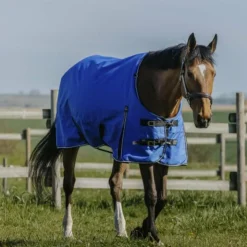 Equithème - Couverture d'extérieur Tyrex Aisance 1200D High Neck roi 300g Bleu Discount