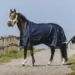 Hot Equithème - Couverture d'extérieur Classic 1200D High Neck 50g Marine
