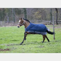 Equithème - Couverture d’extérieur Tyrex 600 D /Gris 50g Marine Best
