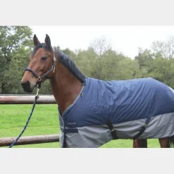Equithème - Couverture d'extérieur Tyrex 600D /gris 450g Marine