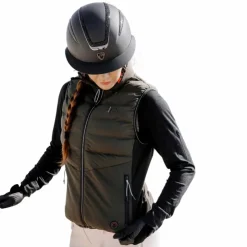 Discount Equithème - Doudoune sans manches chauffante unisexe Sasha kaki Vert
