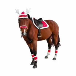 Equithème - Fourreaux de Bridon Noël x2 Rouge