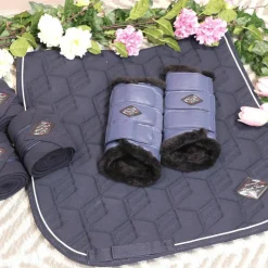 Outlet Equithème - Guêtres fermées French Touch x2 Marine