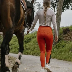 Hot Equithème - Legging d'équitation femme Brigitte Orange