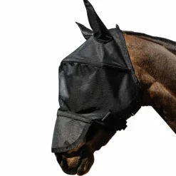 Clearance Equithème - Masque anti-mouches et UV Protech Noir