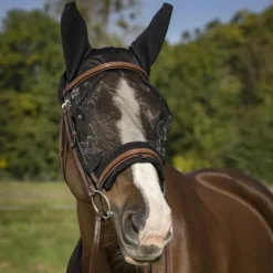 New Equithème - Masque anti-mouches et UV Training Noir