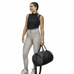 Equithème - Pantalon d'équitation femme Queen Je t'aime taupe Marron Hot