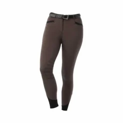 Equithème - Pantalon d'équitation femme Safir brun/ noir Marron Hot
