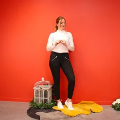 Equithème - Pantalon d'équitation femme Lotty Noir New