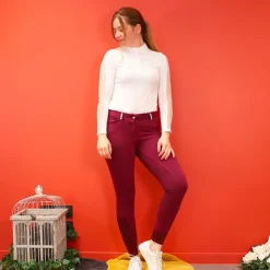 Equithème - Pantalon d'équitation femme Glam Prune