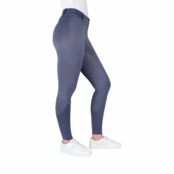 Equithème - Pantalon d'équitation femme Elsa Je t'aime / gris Bleu Sale
