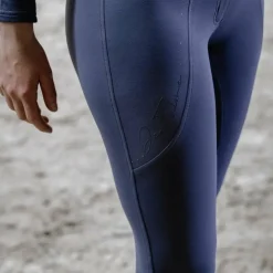 Equithème - Pantalon d'équitation femme Elsa Je t'aime / gris Bleu Sale