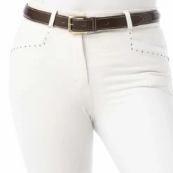 Equithème - Pantalon d'équitation fille Safir / bleu Blanc