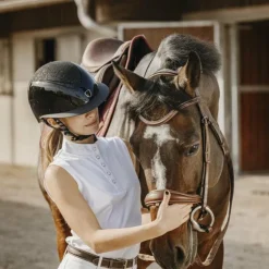 Discount Equithème - Polo de concours sans manches mesh femme Molly Blanc