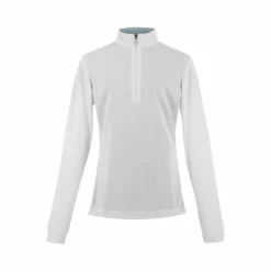 Equithème - Polo de concours manches longues mesh femme Buffy Blanc Best