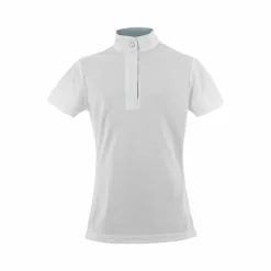 Equithème - Polo de concours manches courtes enfant Mesh Betty Blanc