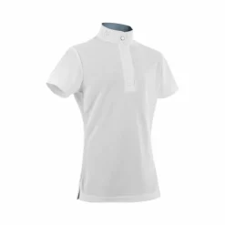 Equithème - Polo de concours manches courtes enfant Mesh Betty Blanc