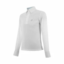 Equithème - Polo de concours manches longues mesh enfant Dany Blanc Clearance