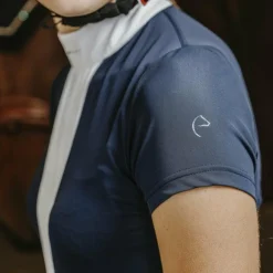 New Equithème - Polo de concours manches courtes femme Doha Marine