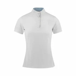 Equithème - Polo de concours manches courtes femme Mesh Betty Blanc Clearance