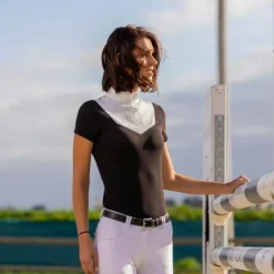 Outlet Equithème - Polo manches courtes femme Lerma Noir