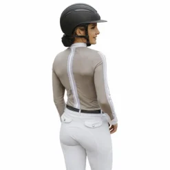 Equithème - Polo manches longues femme Estoril taupe Marron Best