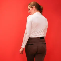 Equithème - Polo manches longues Pékin blanc Sale