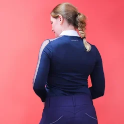 Sale Equithème - Polo manches longues Pekin marine