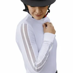 Equithème - Polo manches longues femme Estoril Blanc