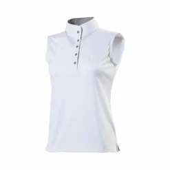 Equithème - Polo sans manches Mesh Blanc New