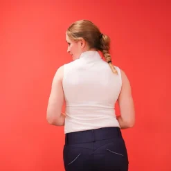 Equithème - Polo sans manches Mesh Blanc New