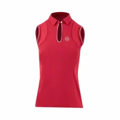 Equithème - Polo sans manches femme Sarah cerise Rouge