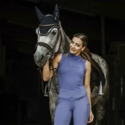 New Equithème - Polo sans manches femme Alba Je t'aime Violet