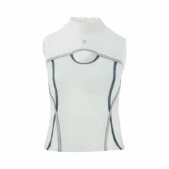 Equithème - Polo sans manches femme Puebla / gris Blanc New