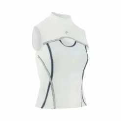 Equithème - Polo sans manches femme Puebla / gris Blanc New